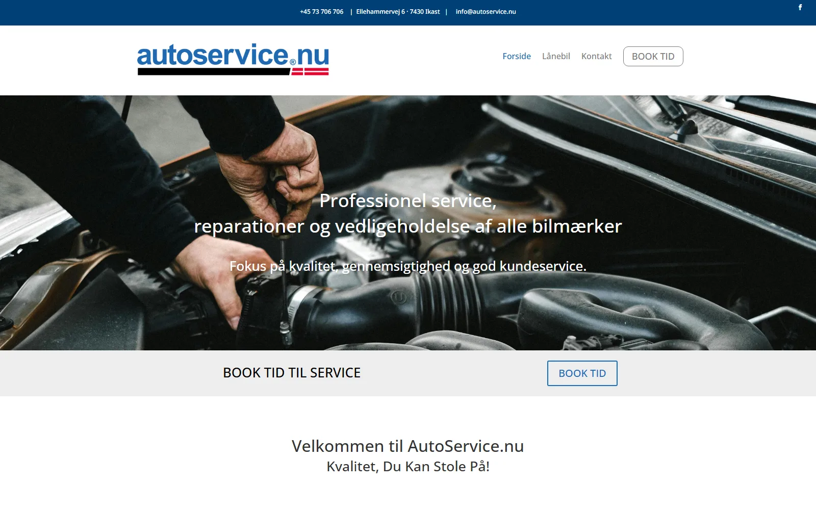 Ikast AutoServices gamle hjemmeside
