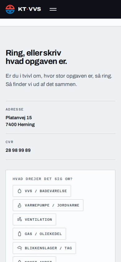 Kontakt og opgaveformular