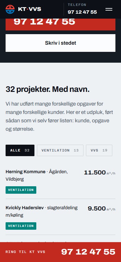 32 projekter, med navn