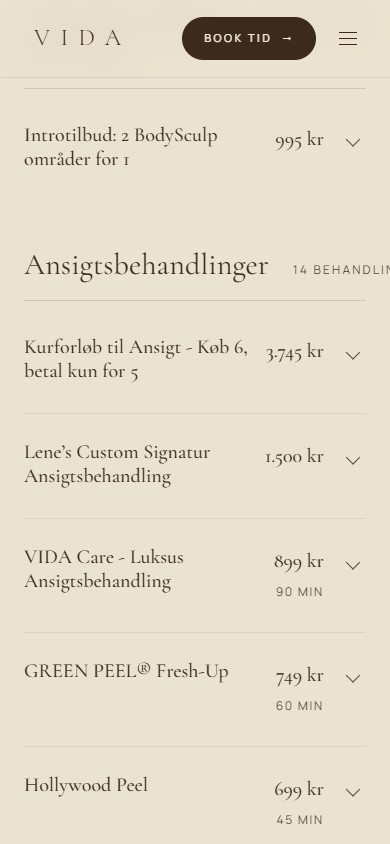 Behandlinger og priser
