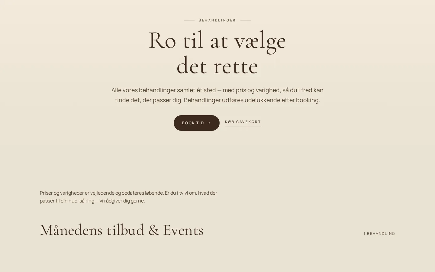 Booking, hvor øjet falder på den